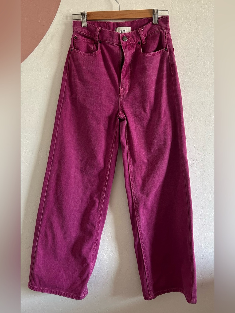 BDG Wide-Leg High-Rise Jeans in Deep Berry